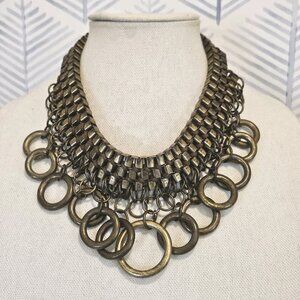 Lucia Vintage Brass Tone Cleopatra Statement Collar Necklace